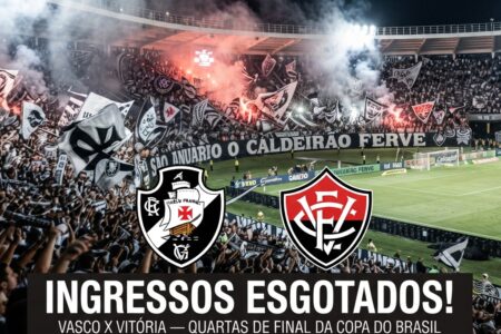 Ingressos para Vasco x Vitória estão esgotados antes das quartas de final da Copa do Brasil