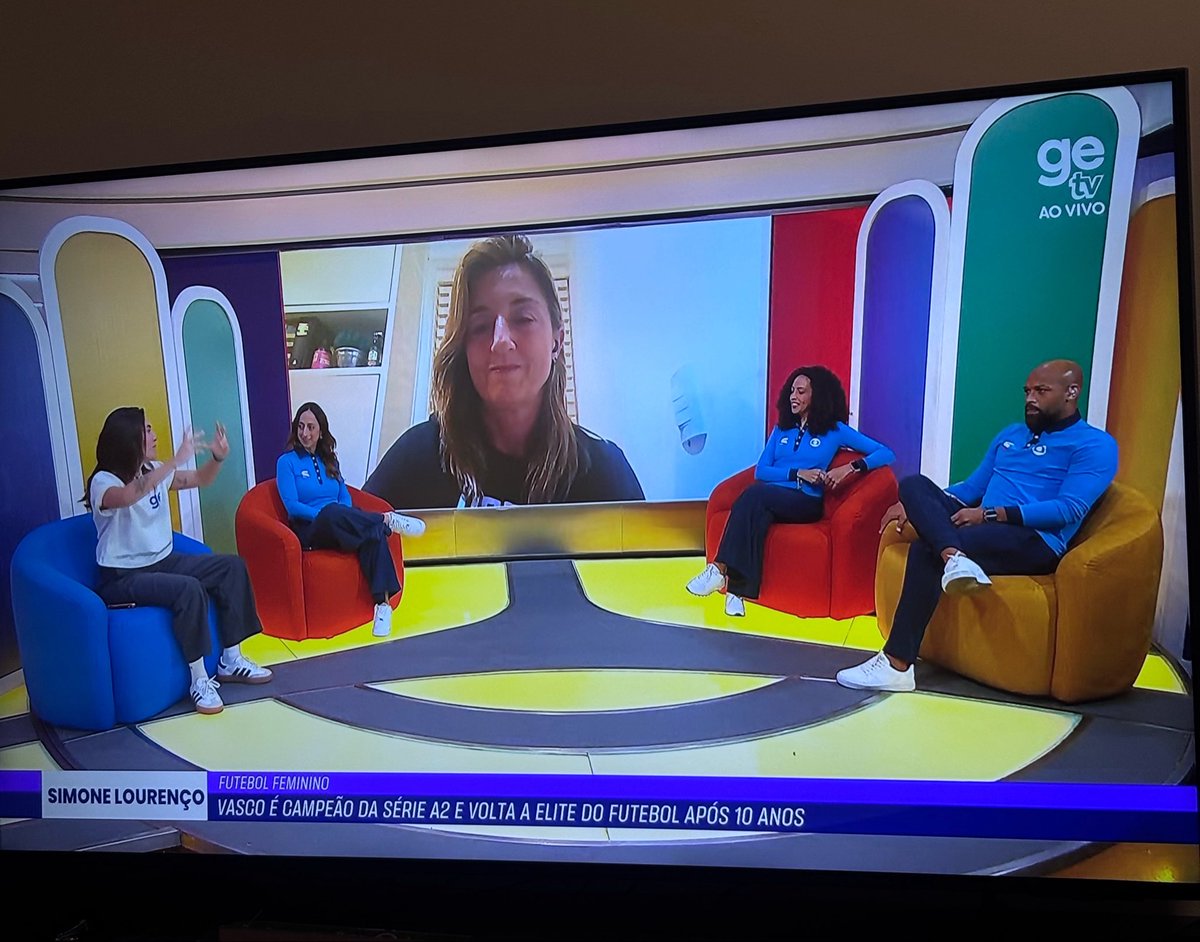 Feminino-Coordenadora-Simone-Lourenco-participou-do-programa-Aquecimento-Delas-da Feminino: Coordenadora Simone Lourenço participou do programa 'Aquecimento Delas', da ge tv; veja como foi