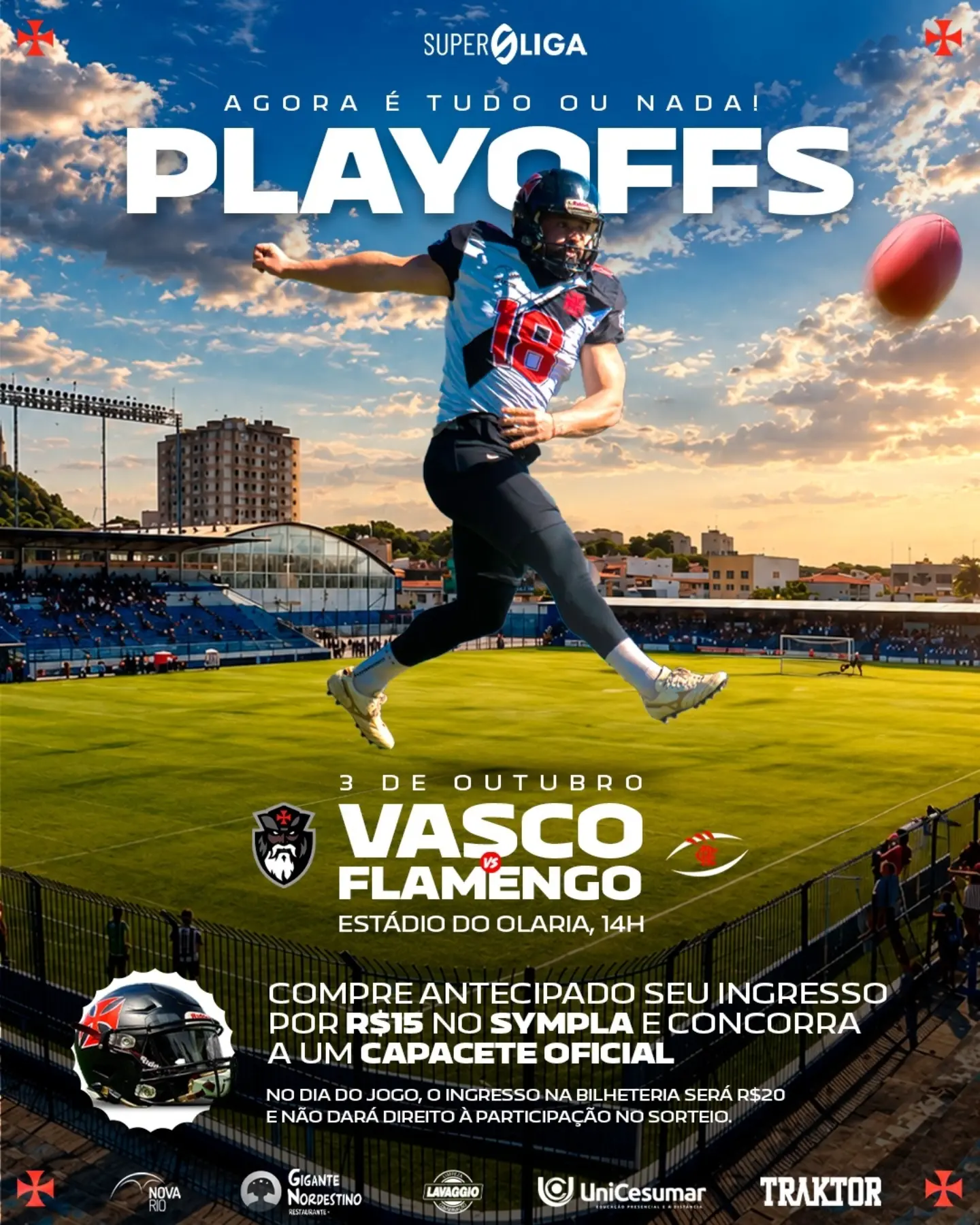 Futebol-Americano-Vasco-enfrenta-o-Urubu-pelos-play-offs-da-Superliga Futebol Americano: Vasco enfrenta o Urubu pelos play-offs da Superliga no dia 03/10 em Olaria