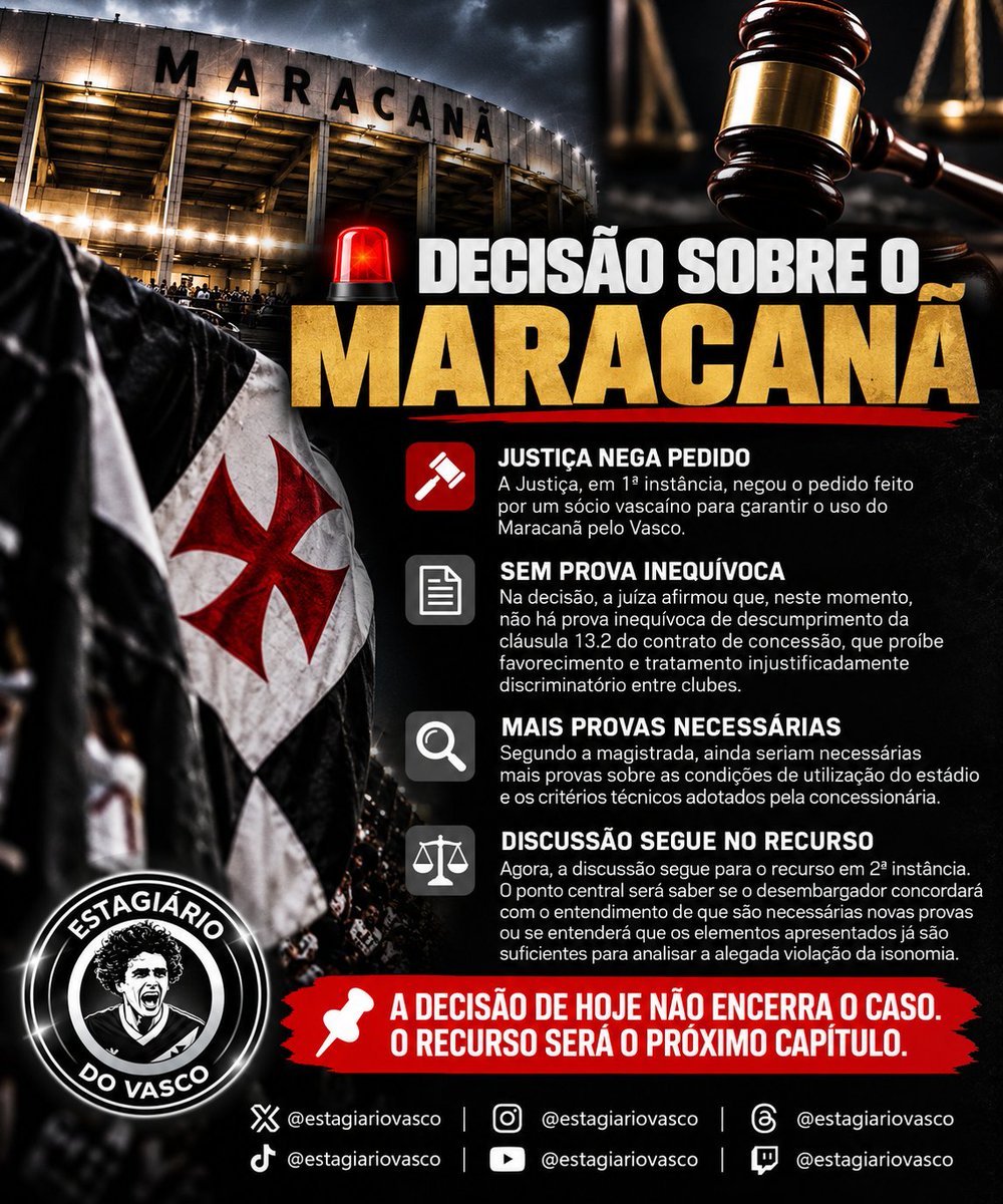 Juiza-nega-pedido-de-socio-para-garantir-o-uso-do Juíza nega pedido de sócio para garantir o uso do Maracanã ao Vasco