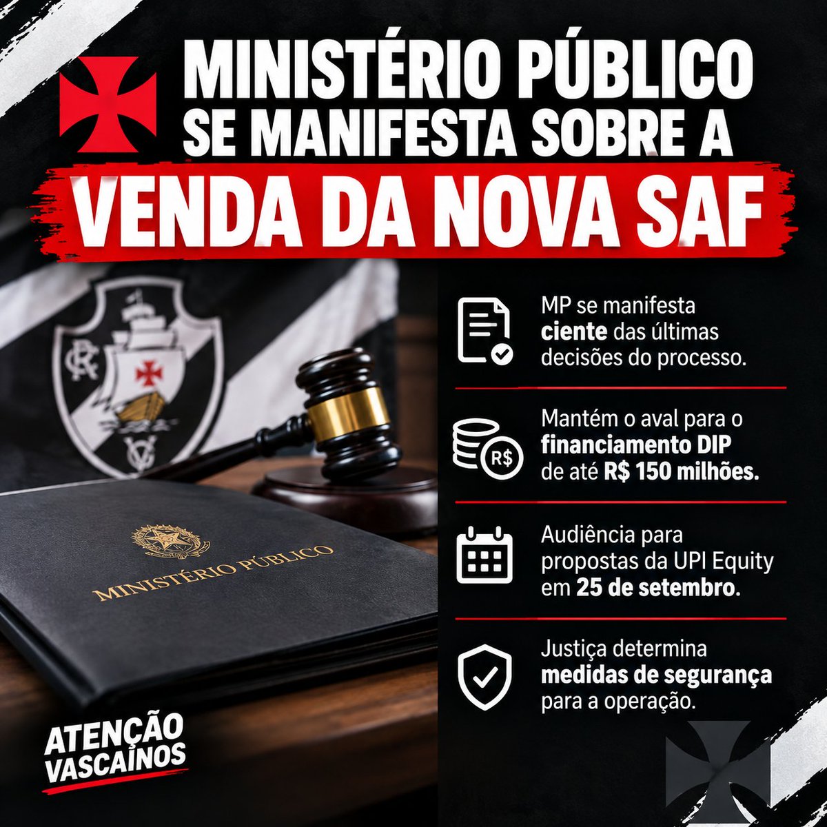 Ministerio-Publico-se-manifesta-sobre-financiamento-DIP-e-venda-da Ministério Público se manifesta sobre financiamento DIP e venda da nova SAF do Vasco