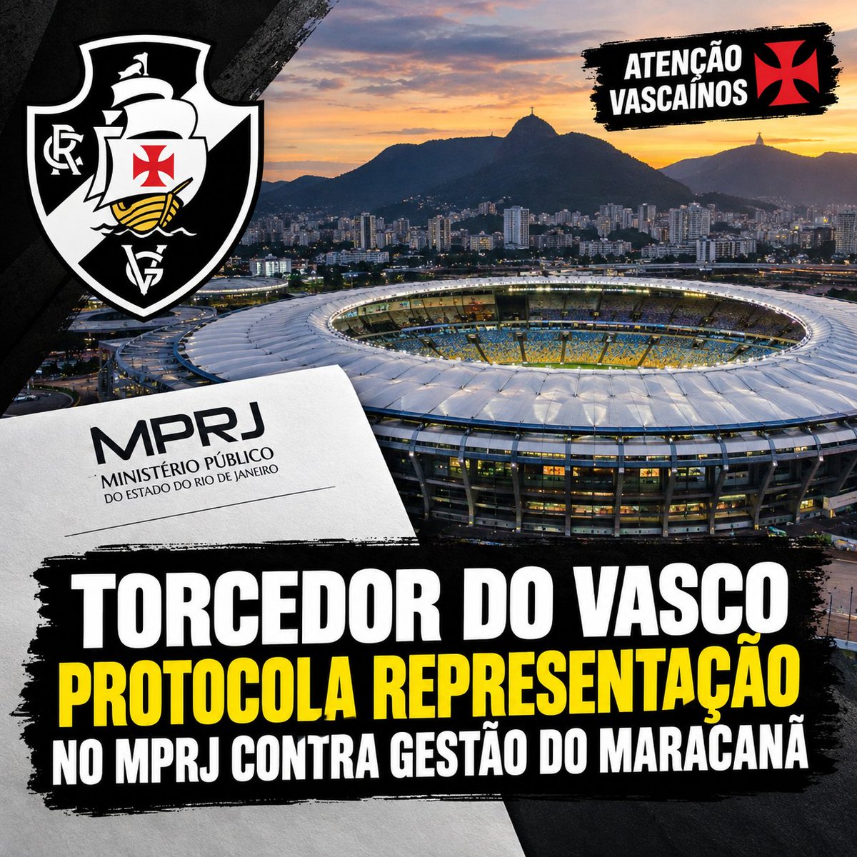 Torcedor-vascaino-protocolou-representacao-no-MPRJ-contra-administracao-do-Maracana Torcedor vascaíno protocolou representação no MPRJ contra administração do Maracanã