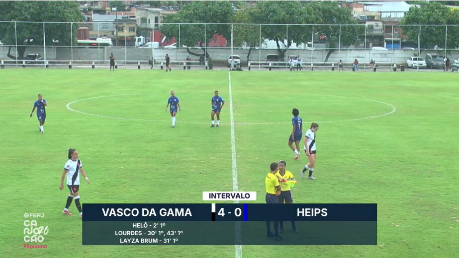 Feminino: Intervalo no CT Almirante Heleno; Vasco vai goleando o Heips por 4 a 0