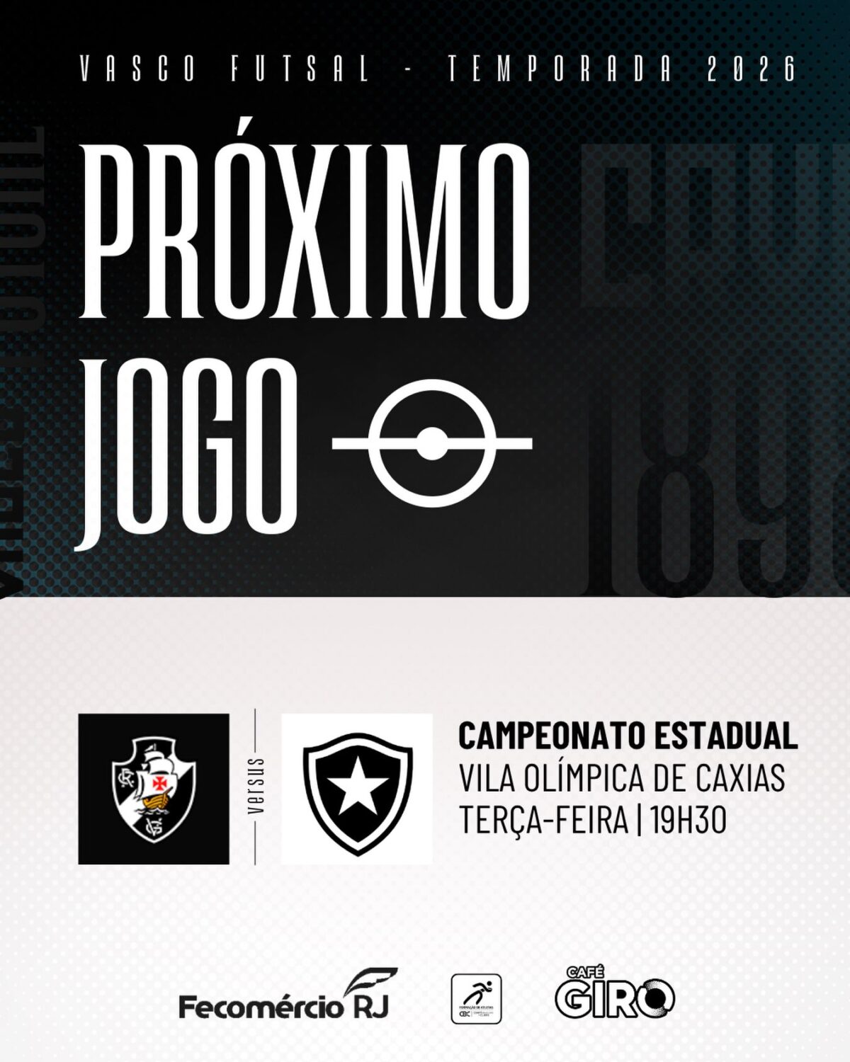 Futsal: Vasco enfrenta o Botafogo pelo Estadual nesta 3ª-feira às 19h30 na Vila Olímpica de Caxias